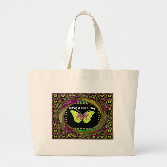 Have a Nice Day Hakuna Matata Text.png Large Tote Bag (Front)