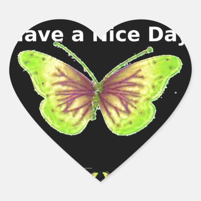 Have a Nice Day: Lovely infinity butterflies art  Heart Sticker (Front)