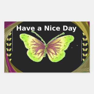 Have a Nice Day: Lovely infinity butterflies art Rectangular Sticker