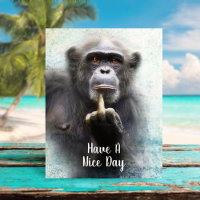 Have A Nice Day Middle Finger Offensive Funny Ape