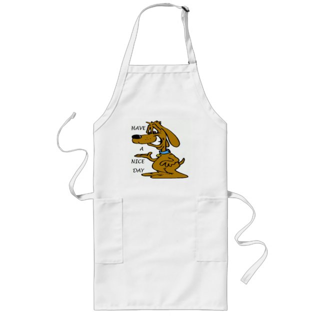 "HAVE A NICE DAY" PUPPY DOG LONG APRON (Front)