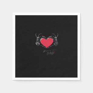 Have A Nice Day! Skeleton Hands With Heart Classic Napkin