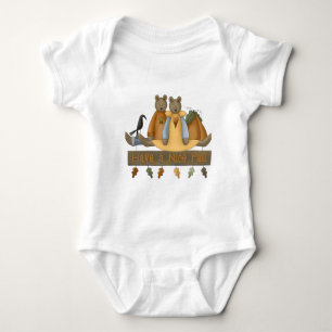 "Have a Nice Fall" Autumn Teddy Bears Baby Bodysuit