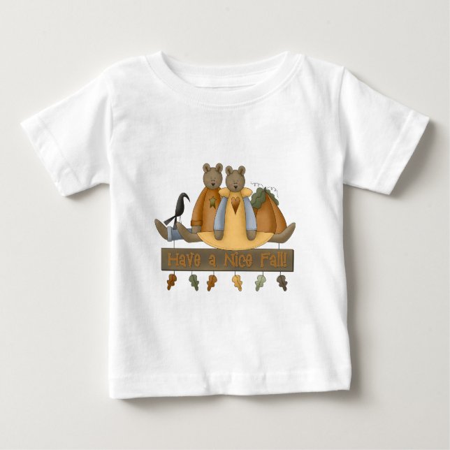 "Have a Nice Fall" Autumn Teddy Bears Toddler Top (Front)
