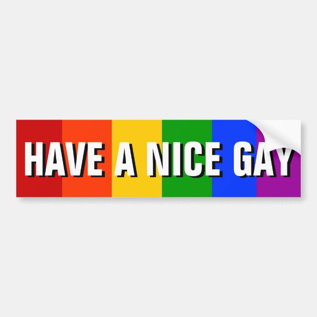 HAVE A NICE GAY BUMPER STICKER (Front)