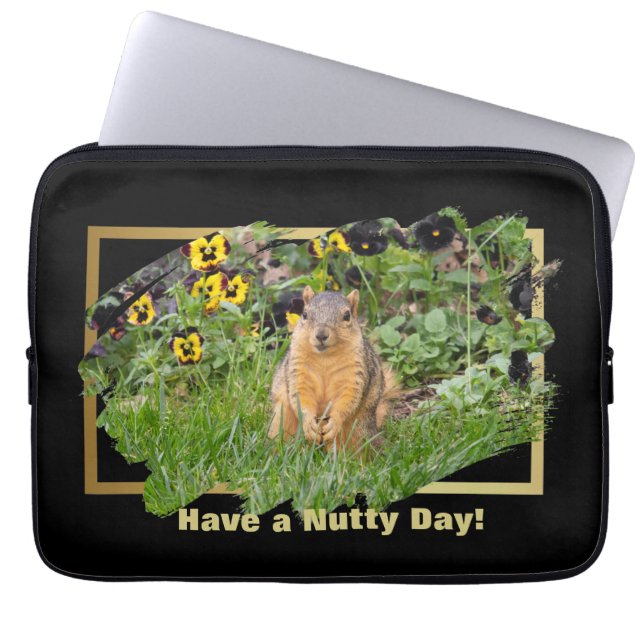 Have a Nutty Day Squirrel Laptop Sleeve (Front)
