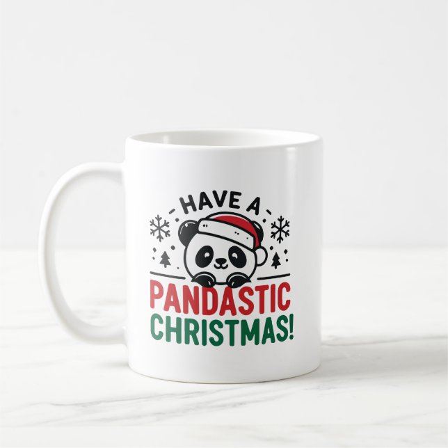 Have a Pandastic Christmas Panda Holiday Coffee Mug (Left)