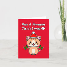 Have A Pawesome Christmas - Ginger Tabby Cat