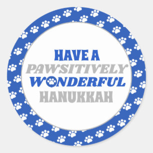 Have a Pawsitively Wonderful Hanukkah Classic Round Sticker