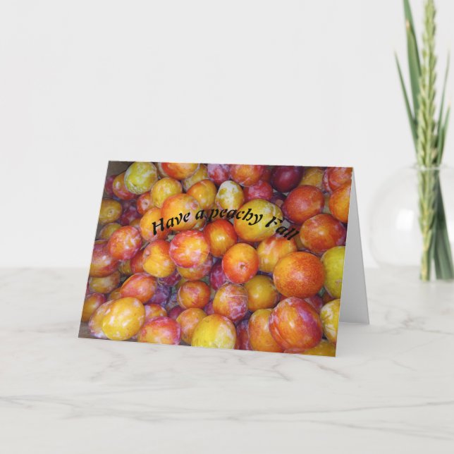 Have a peachy Fall fresh peaches Thank You Card (Front)