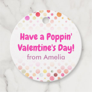 Have a Poppin' Valentine's Day Kids School Round Favour Tags