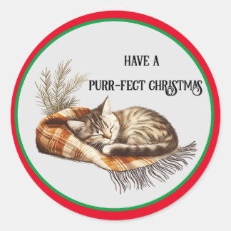 Have a Purr-fect Cat Christmas Sticker