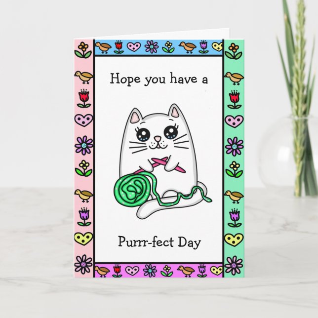 Have a Purr-fect Day | Cat Pun Friendship Card (Front)