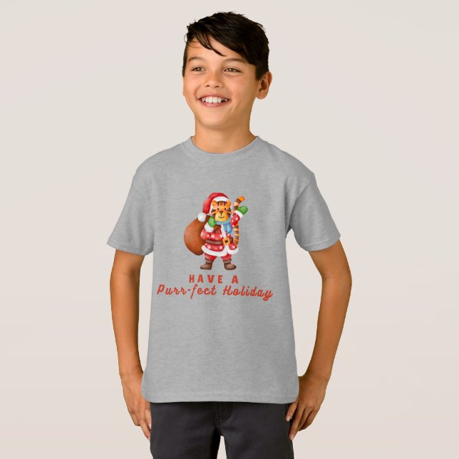 Have a Purr‑fect Holiday Tiger Christmas Shirt (Front Full)