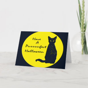 Have a PURRfect Halloween! Black Cat Card