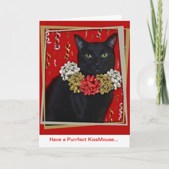 Have a Purrfect KissMouse... Holiday Card (Front)