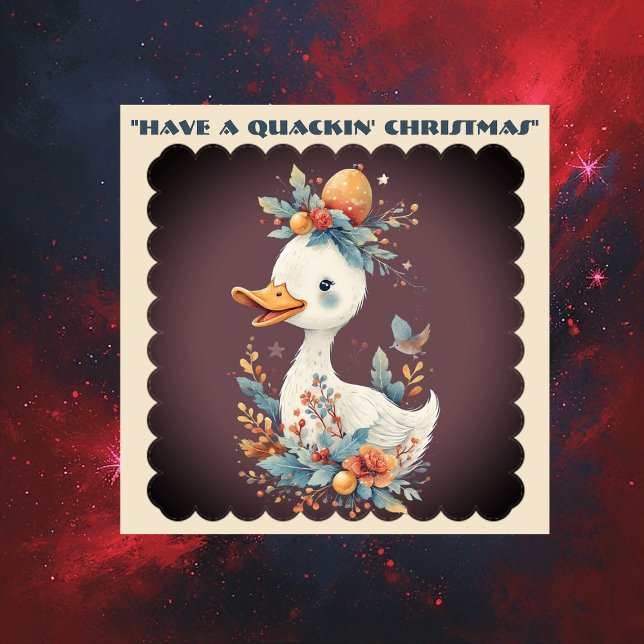 Have a Quackin' Christmas Duck Whimsical Naughty (Have a Quackin' Christmas Duck Whimsical Naughty Sticker)