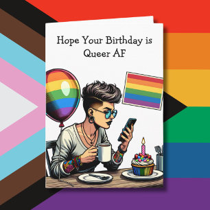 Have a Queer AF Birthday   Inside Colouring Page Card