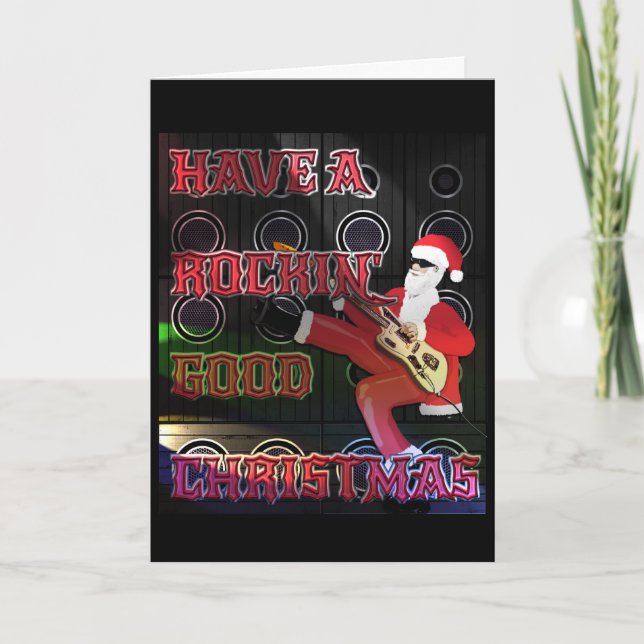 Have A Rockin' Good Christmas Folded Greeting Card (Front)