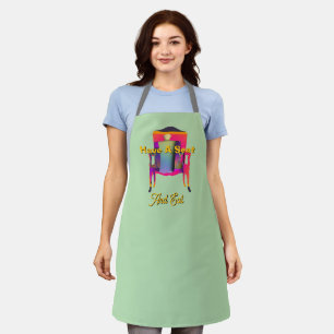 Have A Seat And Eat Lt Green Novelty Apron