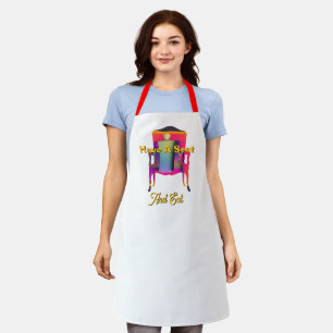 Have A Seat And Eat Novelty Red Strap White Apron