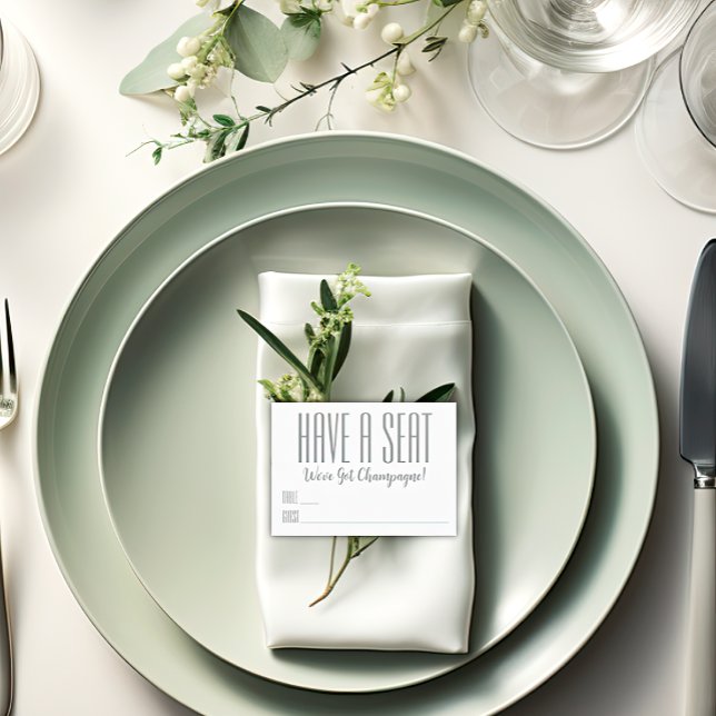 "Have a Seat" Custom Message Wedding Place Card ("Have a Seat" Table Place Card
Modern Minimalist Wedding)