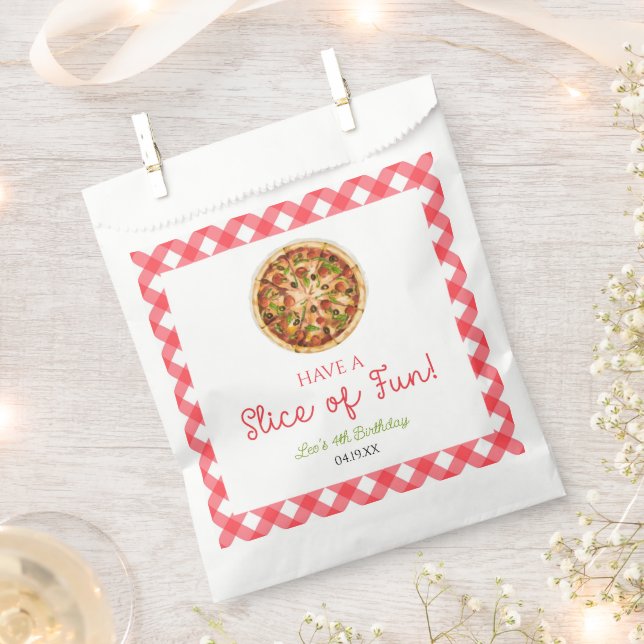 Have A Slice of Fun! Pizza Birthday Party Favour Bag (Clipped)