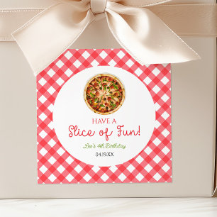 Have A Slice of Fun! Pizza Birthday Party Square Sticker