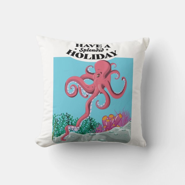 Have a Splendid Holiday Squid Cushion (Front)
