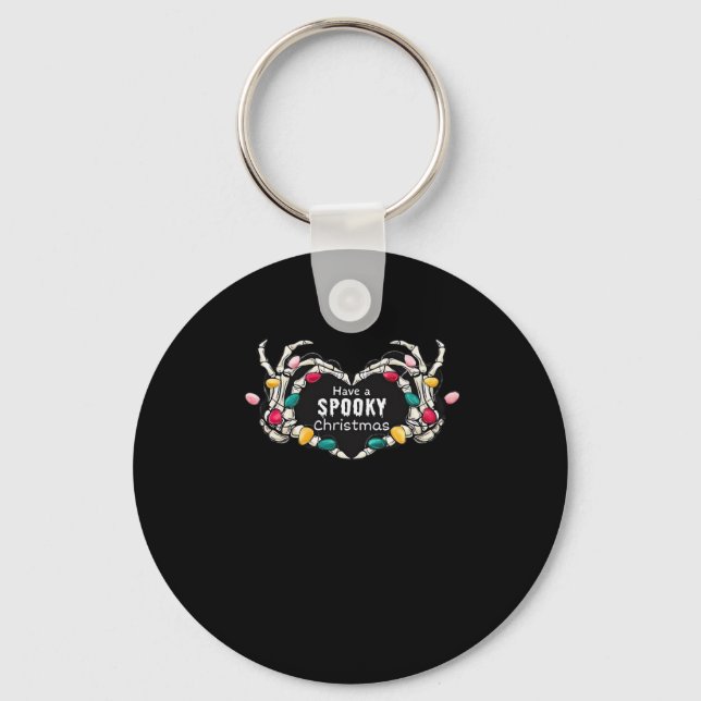 Have A Spooky Christmas Classic - Skeleton Hand He Key Ring (Front)