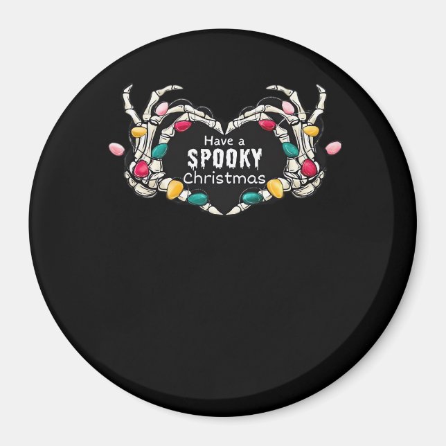 Have A Spooky Christmas Classic - Skeleton Hand He Magnet (Front)