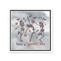Have A Spooky Day!  Halloween Skeletons Dancing 