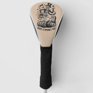 Have a spooky Day Halloween Witch Skeleton  Golf Head Cover