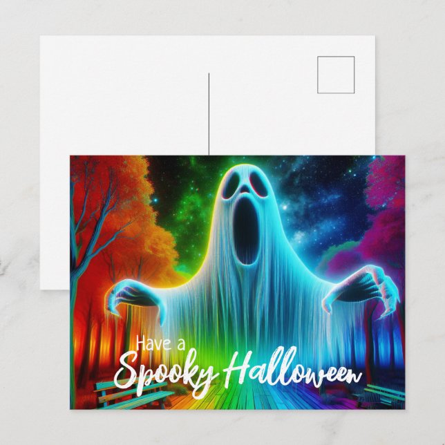 Have a Spooky Halloween Ghost Postcard (Front/Back)