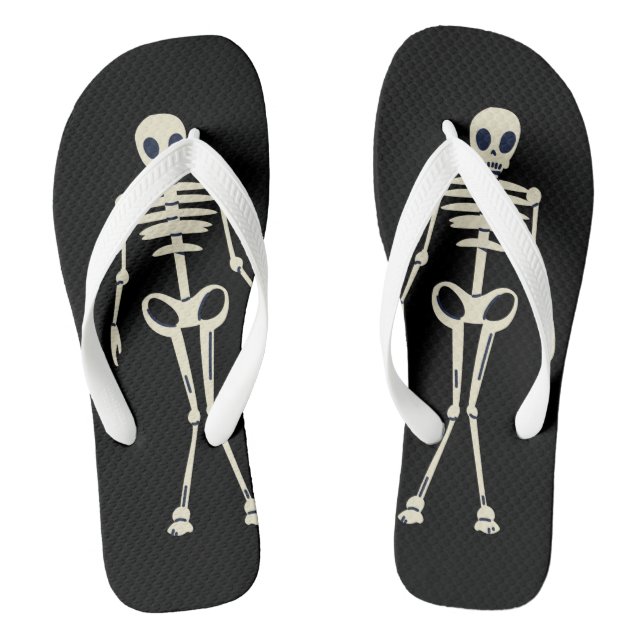 Have A Spooky Halloween, Halloween Skeleton Thongs (Footbed)