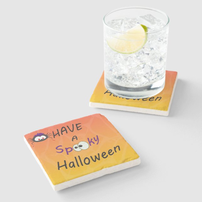 Have A Spooky Halloween Stone Coaster (Side)