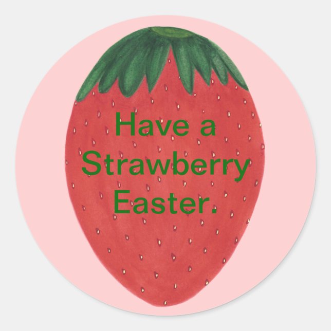 Have a Strawberry Easter Egg Stickers (Front)