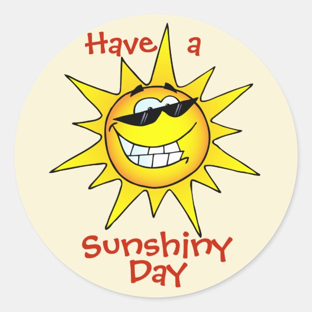 Have a Sunshiny Day Round Glossy Stickers (Front)