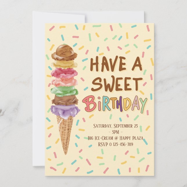 Have A Sweet Birthday Invitation (Front)