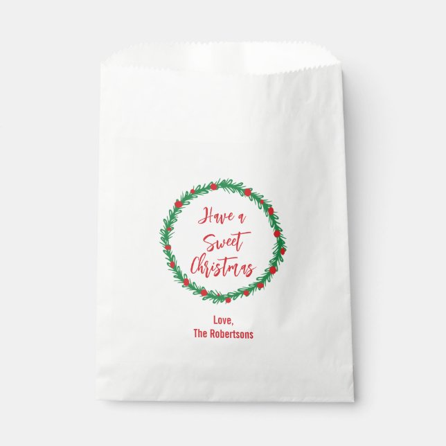 Have a Sweet Christmas, Holiday Treat Favour Bag (Front)