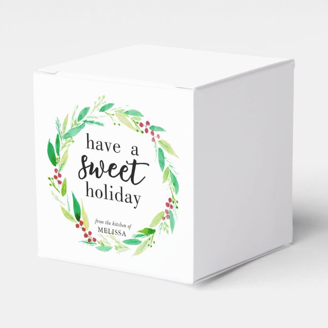 Have a Sweet Holiday Baked Goods Christmas Wreath Favour Box (Front Side)