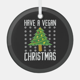 have a vegan christmas glass tree decoration
