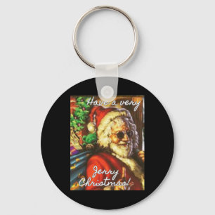 Have A Very Jerry Christmas Garcia Santa Holiday  Key Ring