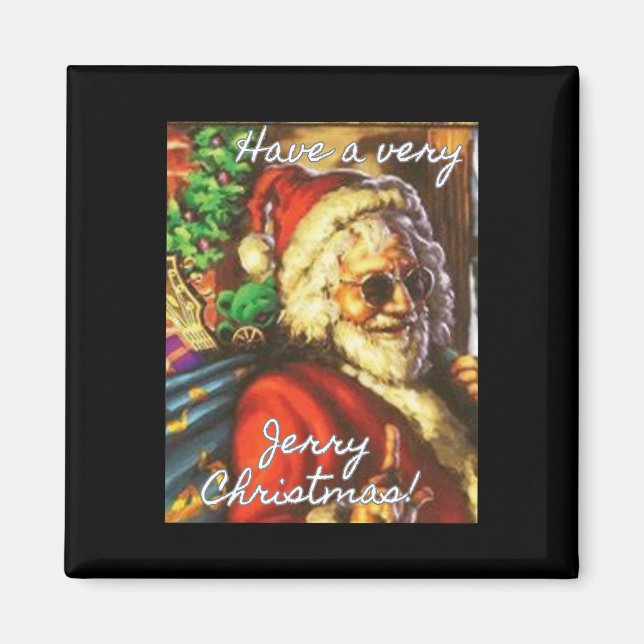 Have A Very Jerry Christmas Garcia Santa Holiday  Magnet (Front)