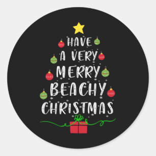 Have A Very Merry Beachy Christmas Tree Sweater Xm Classic Round Sticker