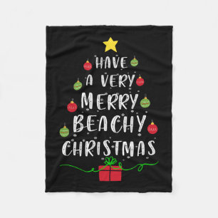 Have A Very Merry Beachy Christmas Tree Sweater Xm Fleece Blanket