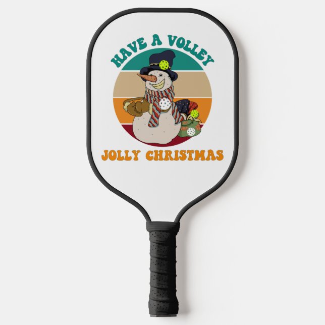 Have a Volley Jolly Christmas. Funny Pickleball Pickleball Paddle (Front)