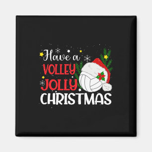 Have A Volley Jolly Christmas Volleyball Santa Hat Magnet
