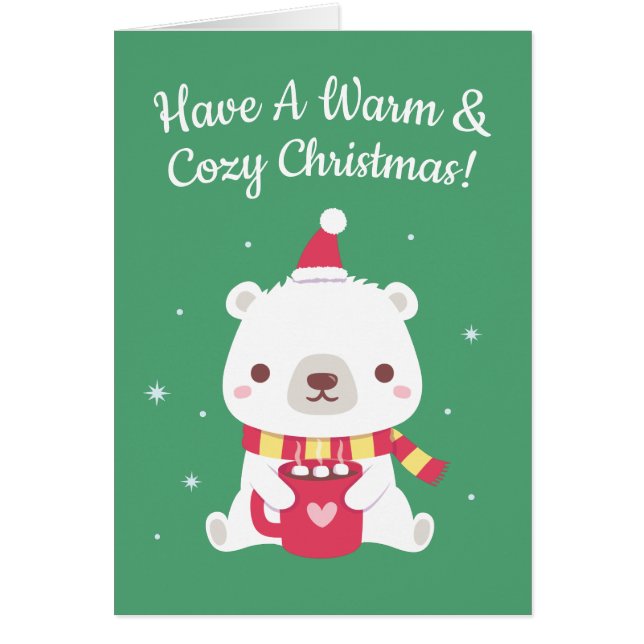 Have A Warm & Cosy Christmas Polar Bear Greeting (Front)