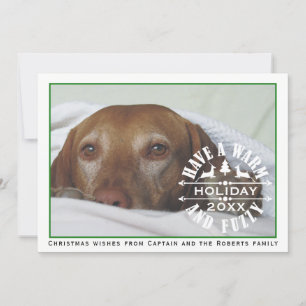 Have a warm holiday green dog pet Christmas photo